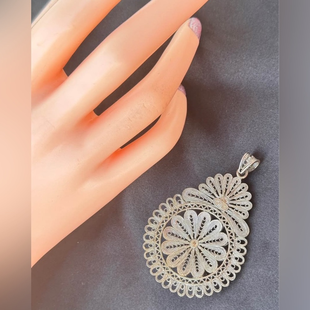 Gorgeous Statement Sterling Silver 925 Large Fili… - image 3